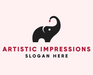 Animal Elephant Painter  logo design