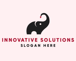 Black - Animal Elephant Painter logo design