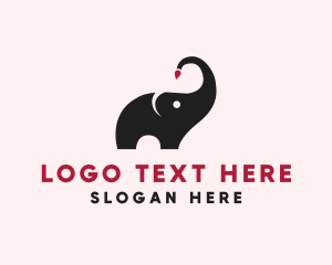 Preschool - Animal Elephant Painter logo design