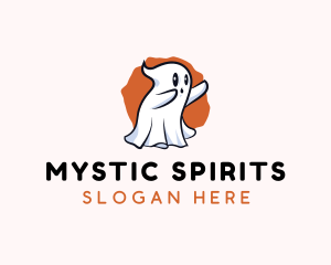 Cute Cartoon Ghost logo design