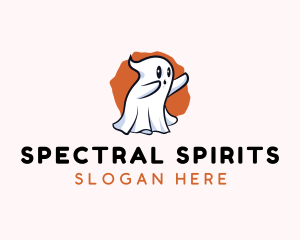 Cute Cartoon Ghost logo design