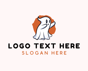 Cute Cartoon Ghost Logo