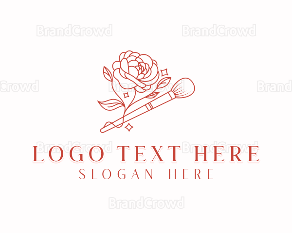 Beautician Makeup Brush Logo