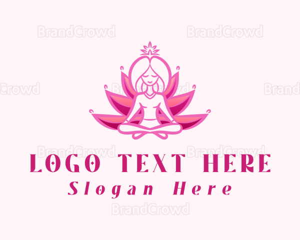 Pink Yoga Lotus Woman Logo