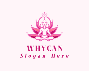 Pink Yoga Lotus Woman Logo