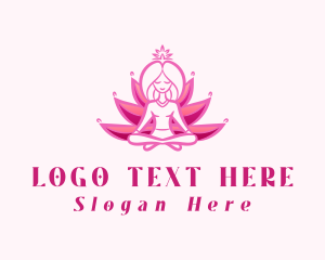 Yoga - Pink Yoga Lotus Woman logo design