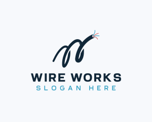 Wire - Wire Cable Circuit logo design