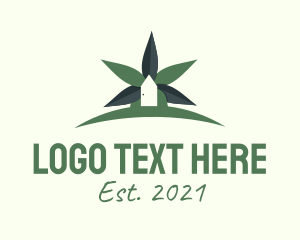 Alternative Medicine - Green Cannabis House logo design