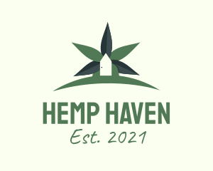 Green Cannabis House  logo design