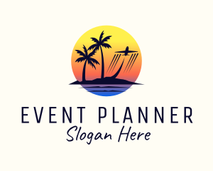 Island - Travel Beach Plane Tour logo design