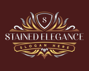 Elegant Shield Crown logo design