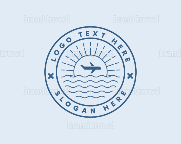 Beach Plane Travel Logo