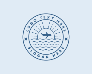 Beach - Beach Plane Travel logo design