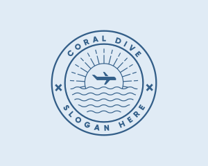 Snorkeling - Beach Plane Travel logo design