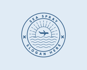 Beach Plane Travel logo design