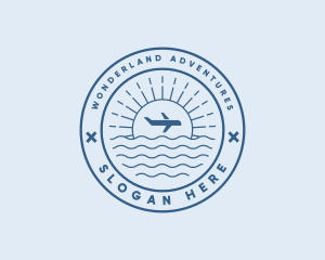 Beach Plane Travel logo design