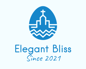 Basilica - Blue Church Egg logo design