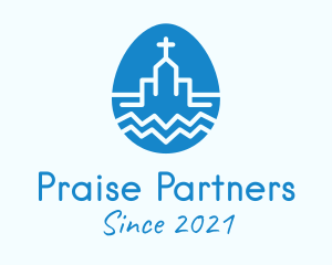 Praise - Blue Church Egg logo design