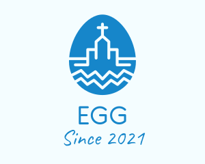 Blue Church Egg logo design