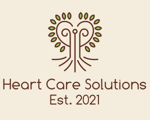 Heart Tree Outline  logo design