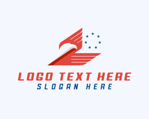 America - American Eagle Wings Star logo design