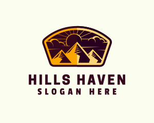 Nature Hiking Mountain logo design