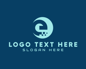 Circle - Digital Tech Letter E logo design