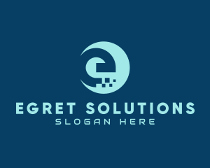 Digital Tech Letter E  logo design