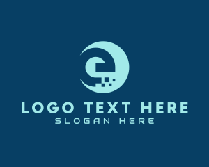 It Company - Digital Tech Letter E logo design