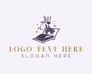 Kindergarten - Puzzle Book Fairy logo design