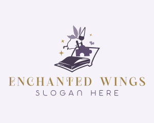 Puzzle Book Fairy logo design