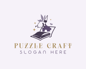 Puzzle Book Fairy logo design