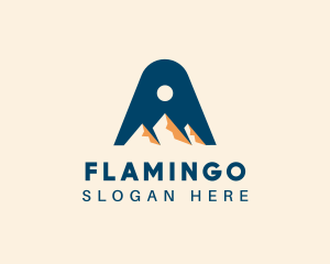Hiking - Mountain Summit Letter A logo design