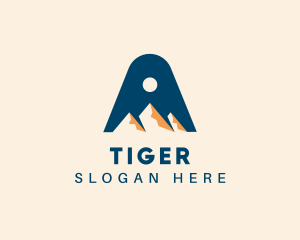 Traveler - Mountain Summit Letter A logo design
