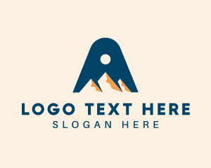 Trekking - Mountain Summit Letter A logo design