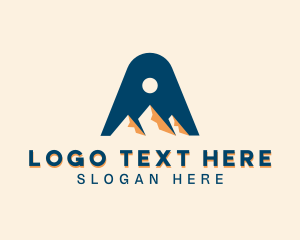 Travel - Mountain Summit Letter A logo design