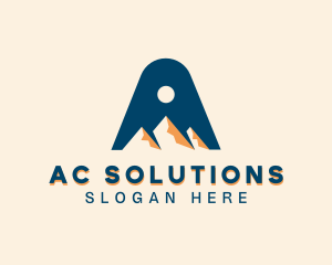 Mountain Summit Letter A logo design