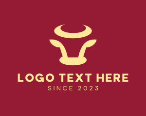 Bull - Minimalist Bull Horns logo design