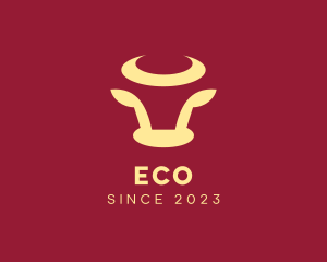 Minimalist Bull Horns Logo