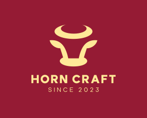Horns - Minimalist Bull Horns logo design