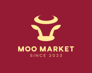 Bovine - Minimalist Bull Horns logo design