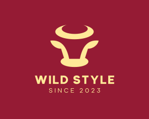 Minimalist Bull Horns logo design