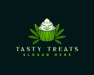 Edibles - Cannabis Cupcake Pastry logo design