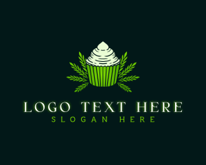 Plant - Cannabis Cupcake Pastry logo design