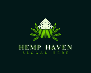 Cannabis Cupcake Pastry logo design