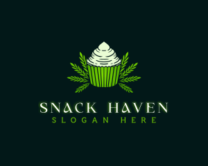 Cannabis Cupcake Pastry logo design