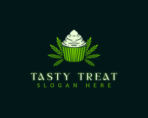 Cannabis Cupcake Pastry logo design