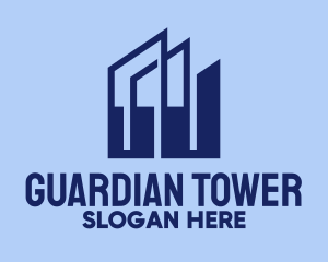 Blue Building Towers  logo design