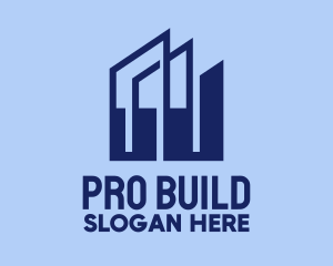 Blue Building Towers  logo design