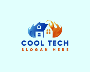 Fridge - Flaming Fire Cooling Thermostat logo design